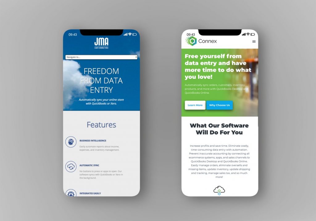 Old vs New Connex Mobile Responsive Design