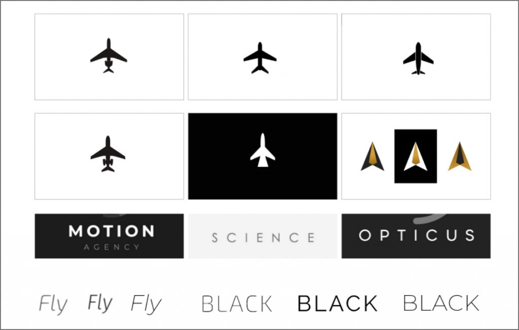 FlyBLACK Logo Process